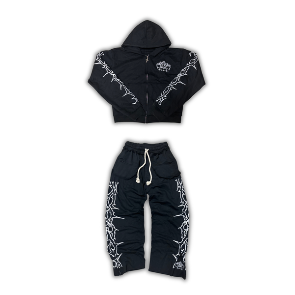 Black 'Royal' Flared Sweatsuit