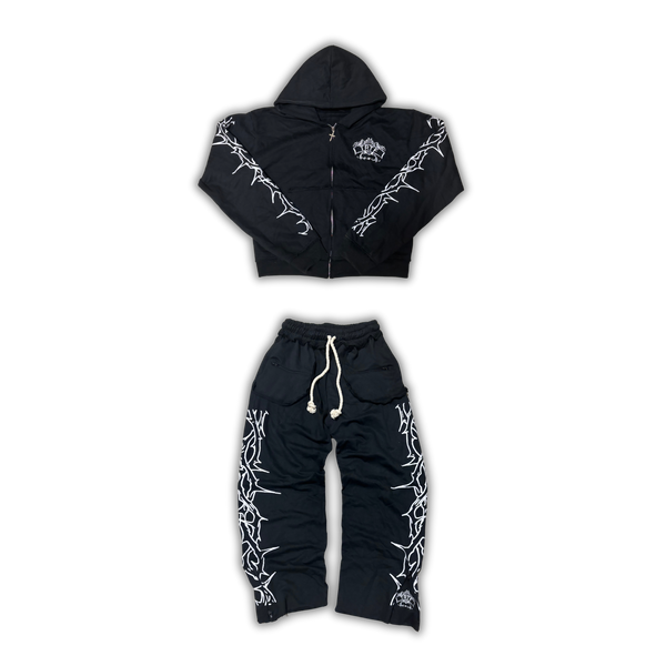 Black 'Royal' Flared Sweatsuit