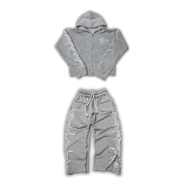Grey 'Royal' Flared Sweatsuit