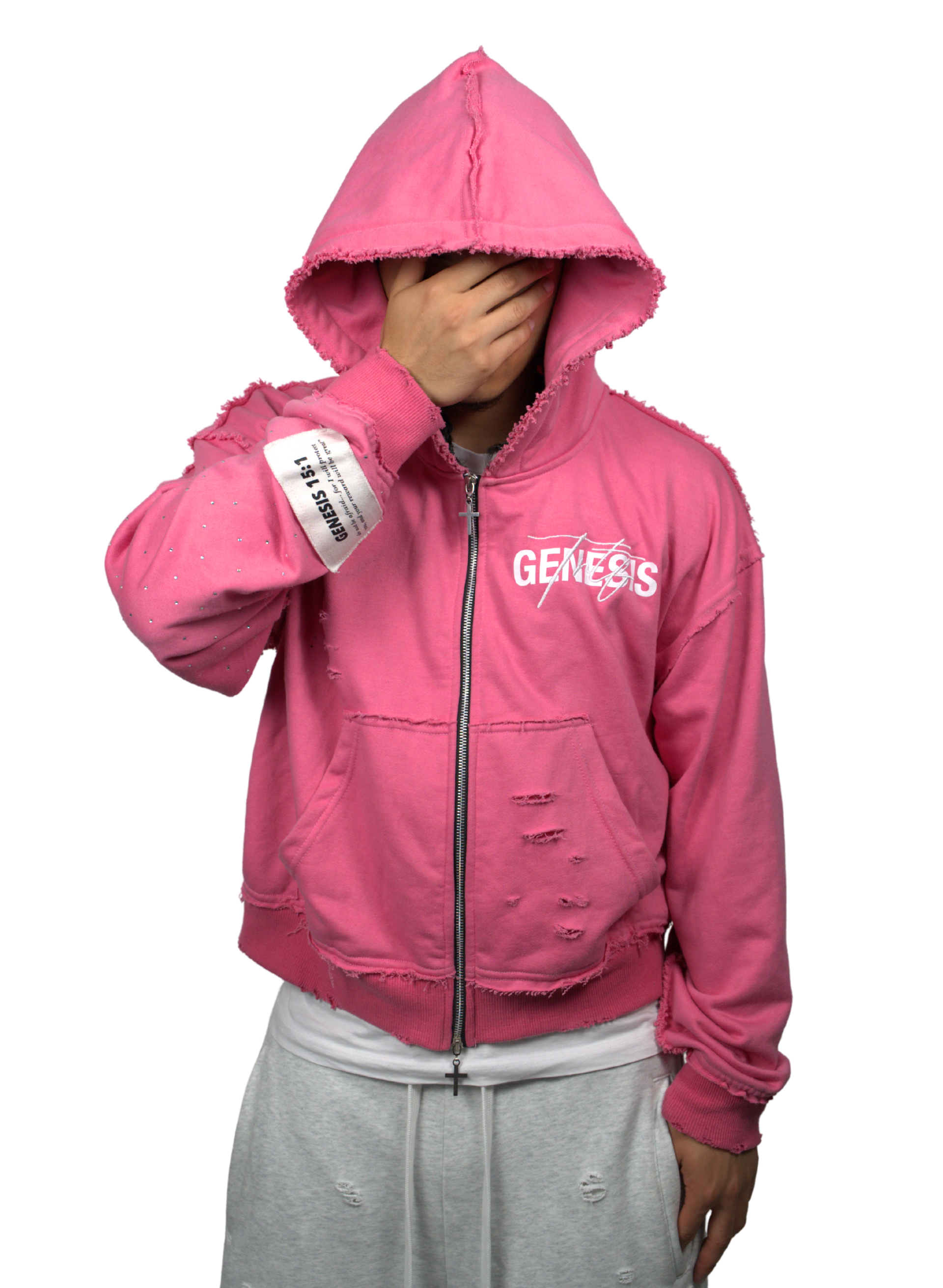 Rosé Gemstone Zip Up