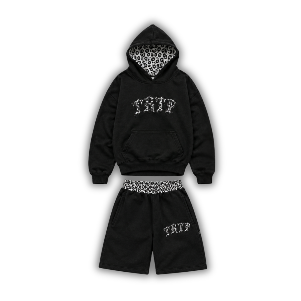 Reversible Snow Leopard Shorts Set